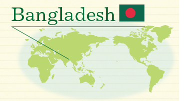 世界地図　Bangladesh