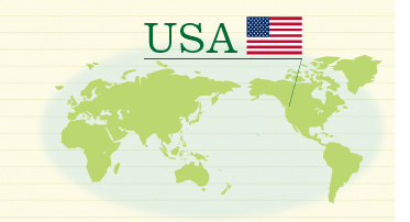 世界地図　USA