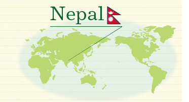 世界地図　Nepal