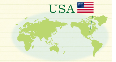 世界地図　USA