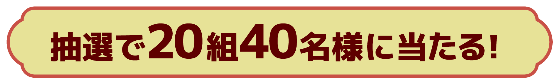 抽選で20組40名様に当たる！