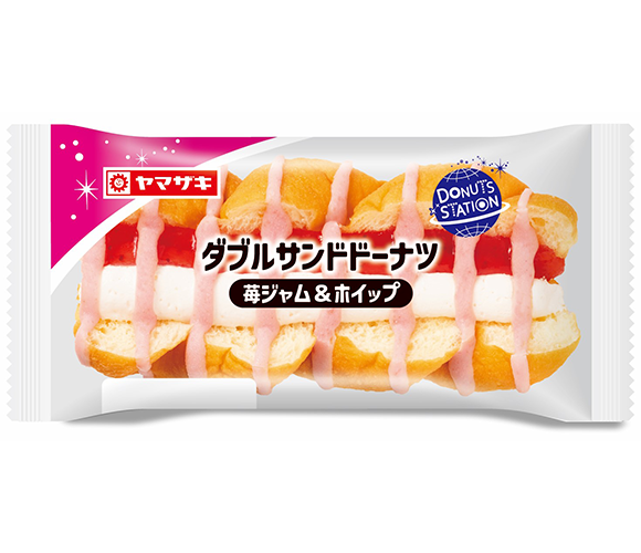 ダブルサンドドーナツ（苺ジャム＆ホイップ）　
