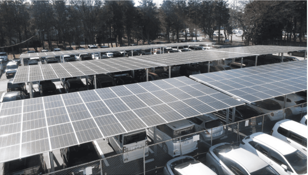 カーポート式太陽光発電設備（古河工場）