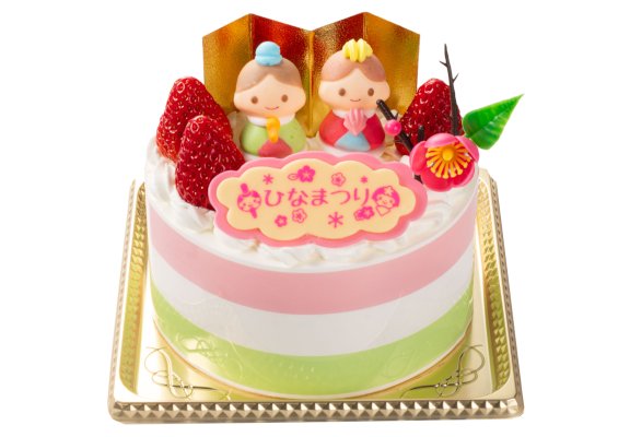 ひなまつり 苺のデコレーションケーキ4号